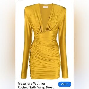 Elegant Yellow Alexandre Vauthier Dress
